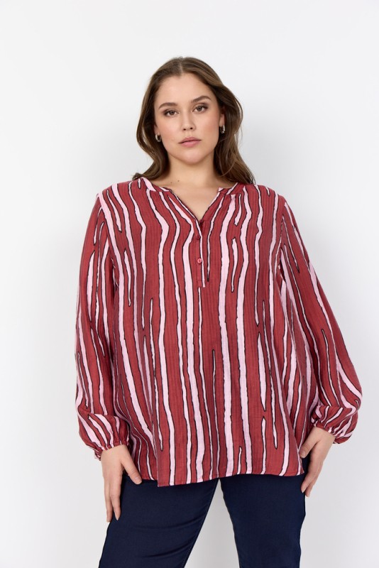 Curvy Wachanella 1 Bluse Rød
